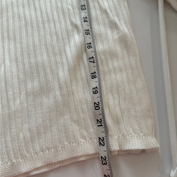 New York & Co Cream Ribbed Zippered Pullover Lightweight Sweater 3/4 Sleeve XS - Picture 7 of 7
